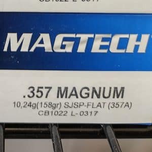 Magtech 357 Magnum handgun ammunition. 158 Grain SJSP-Flat 50/ct