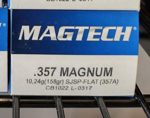 Magtech 357 Magnum handgun ammunition. 158 Grain SJSP-Flat 50/ct
