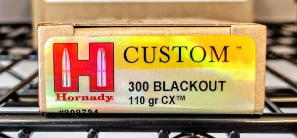 Hornady Custom 300 Blackout 110 Grain CX 20 ct