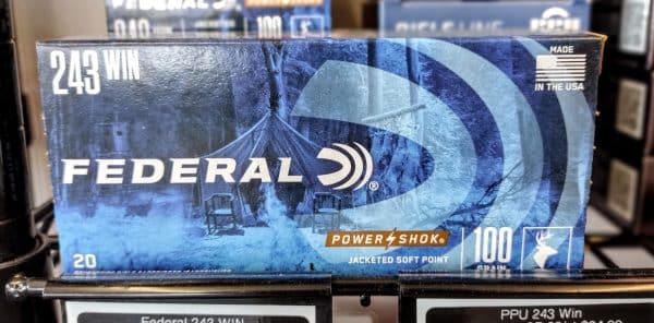 Federal 243 Win Rifle Ammo - Power Shok | 100 gr | JSP | 2960 fps | 20/ct | No Tax Outside Texas