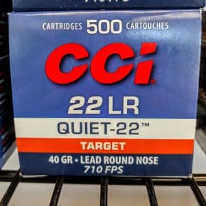 CCI Quiet-22 LR Rimfire Ammo - 40 Grain | LRN | 710 fps | 500/ct