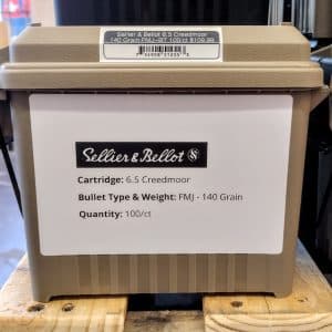 Sellier & Bellot 65 Creedmoor - 140 Grain | FMJ-BT | 2657 fps | 100/ct - Ammo Can | No Tax Outside Texas