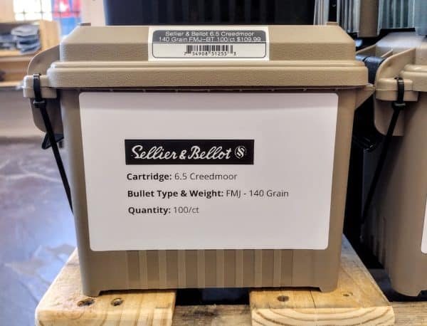Sellier & Bellot 65 Creedmoor - 140 Grain | FMJ-BT | 2657 fps | 100/ct - Ammo Can | No Tax Outside Texas