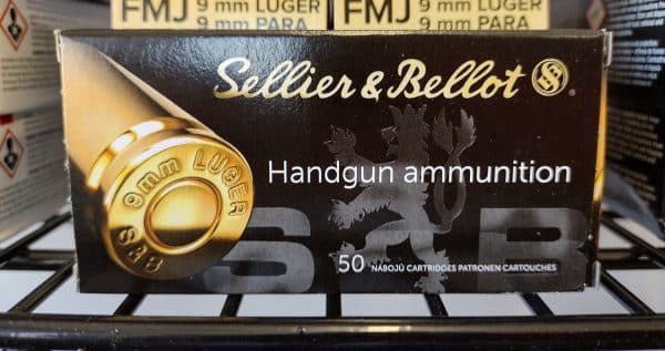 Sellier & Bellot 9mm Luger -124 Grain | FMJ | 1145 fps | 50/ct | No Tax Outside Texas