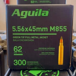 Aguila 5.56 M855 Rifle Ammo - 62 Grain | FMJBT | 3260 fps | 300/ct