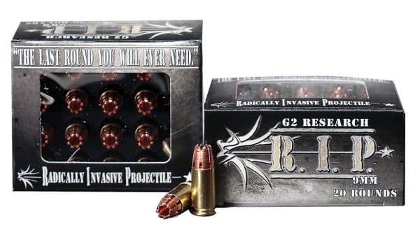 G2 Research 9MM RIP Ammo - 92 gr | Lead-Free | FHP | 1250 fps | 20/ct