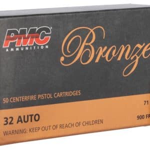 PMC Bronze .32 Auto Handgun Ammo - 71 Grain | FMJ | 900 fps | 50/ct