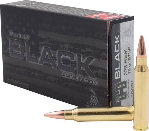 Hornady 80267 Black .223 Remington Rifle Ammo - 75 Grain | BTHP | 2790 fps | 20/Ct