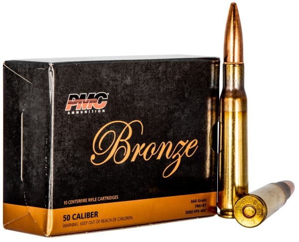 PMC 50A Bronze 50 BMG Rifle Ammo - 660 Grain | FMJ-BT | 3080 fps | 10/Ct