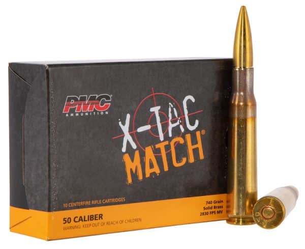 C 50XM X-TAC 50 BMG Rifle Ammo - 740 Grain | Soid Brass | 2830 fps | 10/Ct