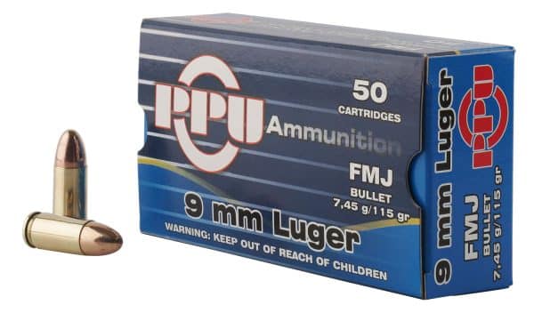 PPU PPH9F1 9mm Luger Handgun Ammo