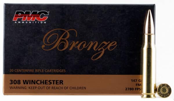 PMC 308B Bronze .308 Win Rifle Ammo - 147 Grain | FMJ-BT | 2780 fps | 20/Ct | Flat Rate Shipping