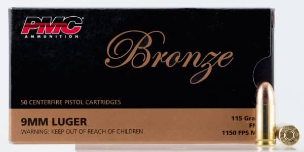 PMC 9A Bronze 9mm Luger Handgun Ammo - 115 Grain | FMG | 1150 fps | 50/Ct