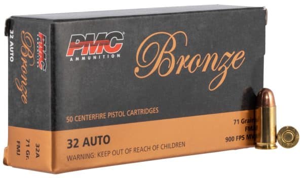 PMC 32A Bronze 9mm Luger Handgun Ammo - 71 Grain | FMG | 900 fps | 50/Ct