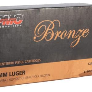 PMC 9G Bronze 9mm Luger Handgun Ammo - 124 Grain | FMG | 1110 fps | 50/Ct | Flat Rate Shipping