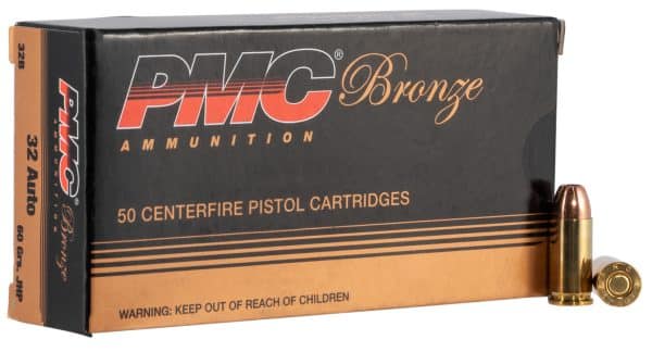 PMC 32B Bronze 32 ACP 60 Grain Handgun Ammo - 180 Grain | FMJ-FP | 985 fps | 50/Ct