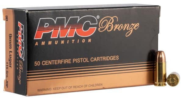 PMC 9B Bronze 9mm Luger Handgun Ammo - 115 Grain | JHP | 1160 fps 