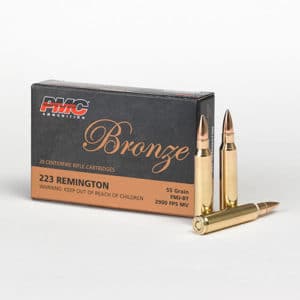 PMC Bronze .223 Remington Rifle Ammo - 55 Grain | FMJBT | 3200 fps | 20/ct