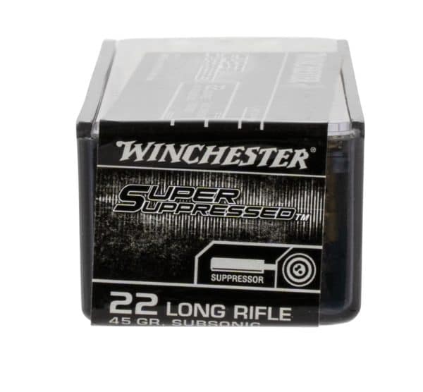 Winchester SUP22LR Super Suppressed .22LR Rimfire Ammo - 45 Grain | LRN | 1090 fps | 100/Ct