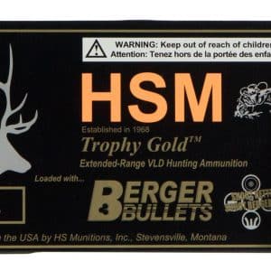 HSM Trophy Gold 6.5 Creedmoor - 130 Grain | Berger Hunting VLD Match | 20/CT