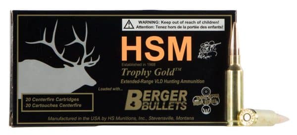 HSM Trophy Gold 6.5 Creedmoor - 130 Grain | Berger Hunting VLD Match | 20/CT