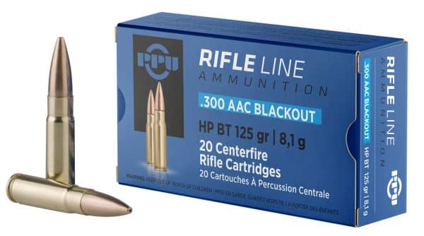 PPU .300 Blackout PP300BH Rifle Ammo - 124 grain | BT-HP | 2198 fps | 20/Ct