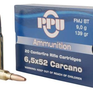 PPU 6.5x52mm Carcano PP6CF Metric Rifle Ammo - 139 Grain | FMJ-BT | 2790 fps | 20/Ct