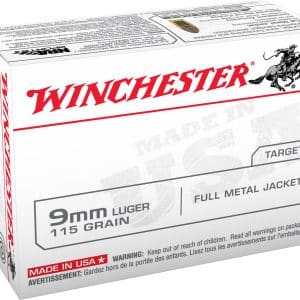 Winchester USA9MMVP 9mm Luger Handgun Ammo - 115 Grain | FMJ | 1190 fps | 100/Ct