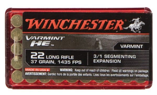 Winchester S22LRFSP .22LR Rimfire Ammo - 37 Grain | 3/1 Segmenting Expansion | 1400 fps | 50/Ct