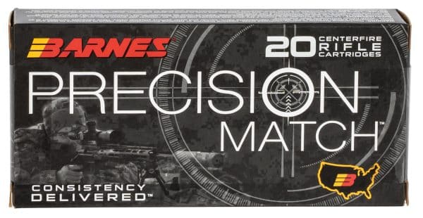 Barnes 30848 5.56x45mm NATO Precision Match Rifle Ammo - 85 Grain | OTM | 2675 fps | 20/Ct