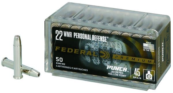 Federal PD22WMR1 .22 Mag Personal Defense Punch Rimfire Ammo - 45 Grain | JHP | 1000 fps | 50/Ct