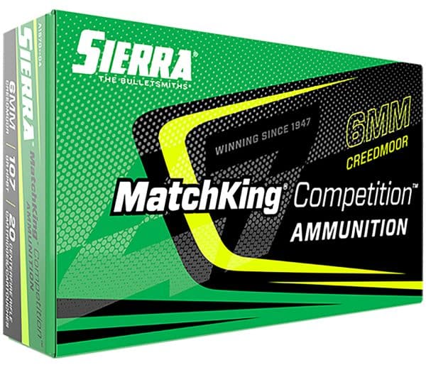 Sierra A157004 MatchKing Competition 6mm Creedmoor Rifle Ammo - 107 grain | BT-HP | 20/Ct