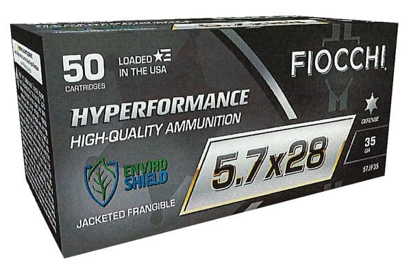 Fiocchi 57JF35 Hyperformance Frangible 5.7x28mm handgun ammo - 35 Grain | JF | 1750 fps | 50/C