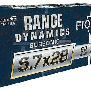 Fiocchi 57SUB62 Range Dynamics Subsonic 5.7x28mm handgun ammo - 62 Grain | FMJ | 1050 fps
