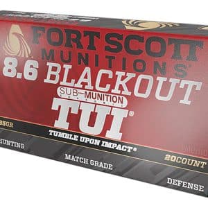 Fort Scott 8.6 Blackout Submunition Tumble Upon Impact (TUI) Rifle Ammo - 285 Grain | Solid Copper Spun | 1050 fps | 20/Ct