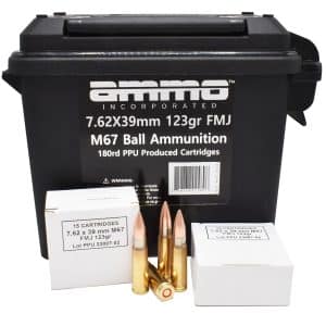 Ammo Inc 762X39123FMJ-B180 7.62x39mm Tactical Rifle Ammo - | 123 Grain | FMJ | 2350 fps | 180/Ct
