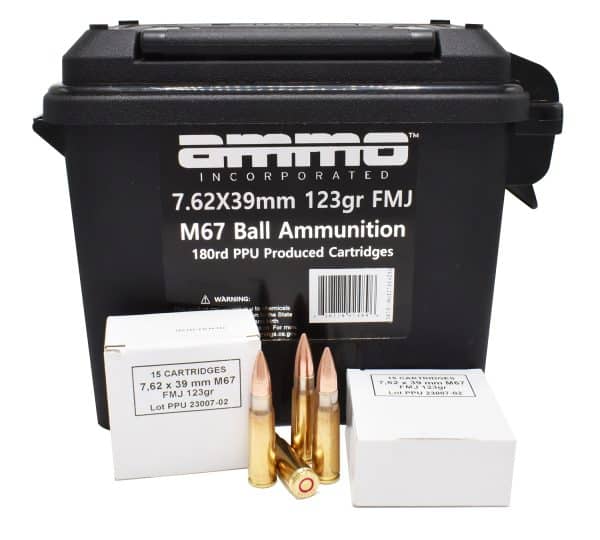 Ammo Inc 762X39123FMJ-B180 7.62x39mm Tactical Rifle Ammo - | 123 Grain | FMJ | 2350 fps | 180/Ct