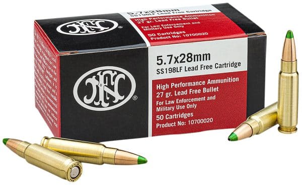 FN 10700020 SS198LF 5.7X28 Handgun Ammo - 27 Grain | JHP | 2216 fps | 50/Ct