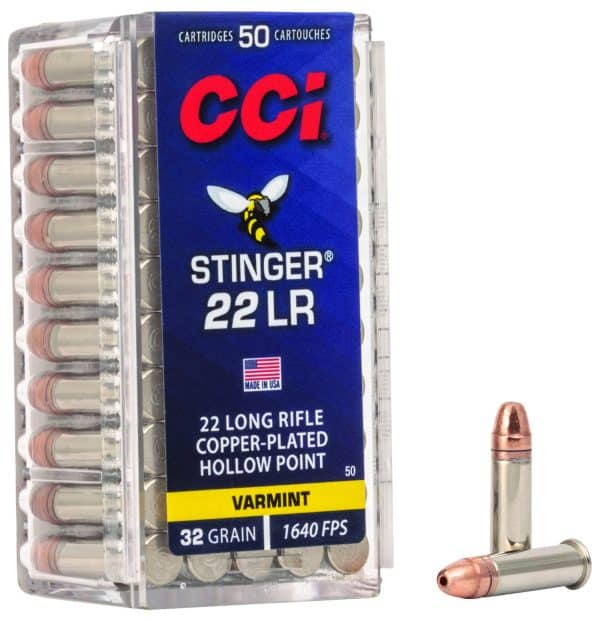 CCI 0050 Stinger .22LR Rimfire Ammo - 32 Grain | CPHP | 1640 fps | 50/Ct