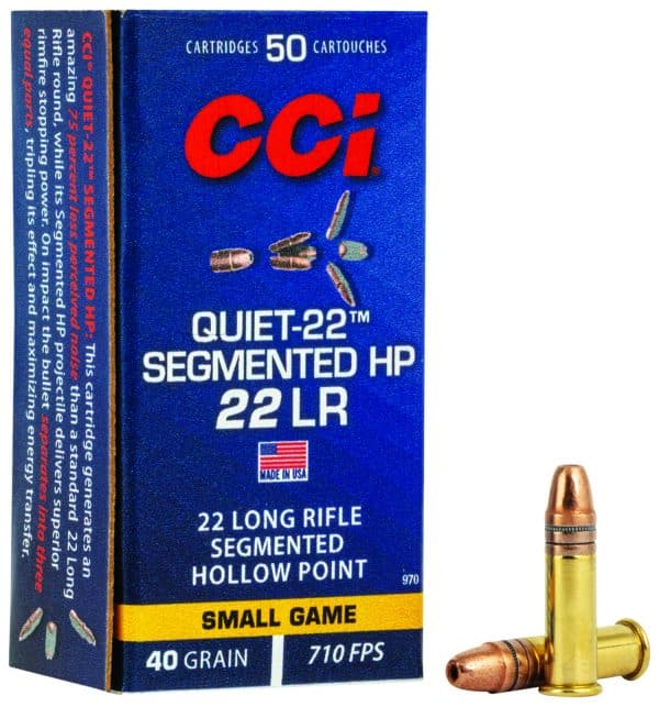 CCI 970 Quiet .22LR Rimfire Ammo - 40 Grain | SEG-HP | 710 fps | 50/Ct