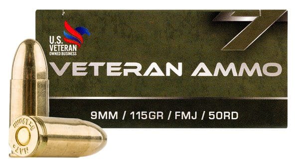 Hyperion HMBX913 9mm Luger Veteran Ammo - 115 Grain | FMJ | 1150 fps | 50/Ct