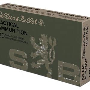Sellier & Bellot SB300BLKA 300 Blackout Rifle Ammo - 124 grain | FMJ | 2165 fps | 20/Ct