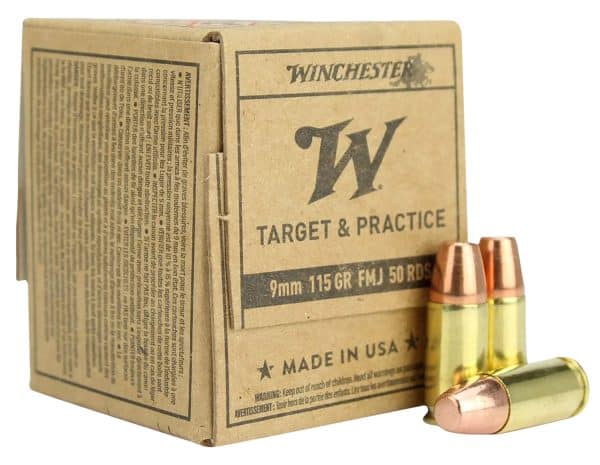 Winchester SG9W50 9mm Luger Handgun Ammo - 115 Grain | FMJ | 1320 fps | 50/Ct