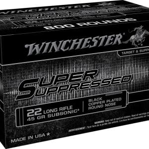 Winchester SUP22LRB Super Suppressed .22LR Rimfire Ammo - 45 Grain | LRN | 1090 fps | 50/Ct