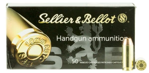 Sellier & Bellot SB10A 10MM Auto Range/Training Handgun Ammo - 180 Grain | FMJ | 1165 fps