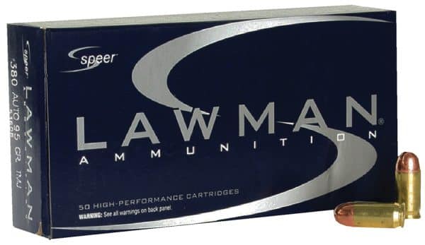 Speer 53608 .380 Auto Lawman Handgun Ammo - 92 Grain | FMJ | 955 fps | 50/Ct | No Tax Outside Texas