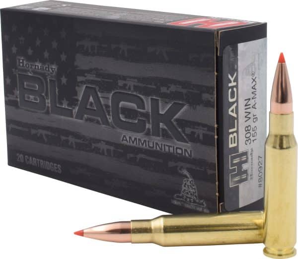 Hornady 80927 .308 Win Black Rifle Ammo - 155 Grain | A-MAX