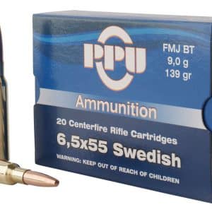 PPU PP6SWF 6.5x55mm Swedish Metric Rifle Ammo - 139 grain | FMJ | 2540 fps | 20/Ct