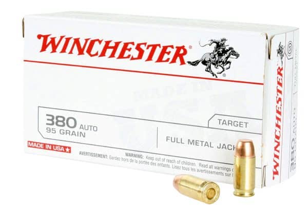 Winchester Q4206 .380 Auto Handgun Ammo - 95 Grain | FMJ | 955 fps | 50/Ct | No Tax Outside Texas