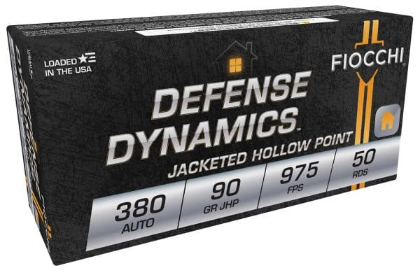 Fiocchi 380APHP .380 Auto Defense Dynamics Handgun Ammo - 90 Grain | FMJ | 975 fps | 50/Ct